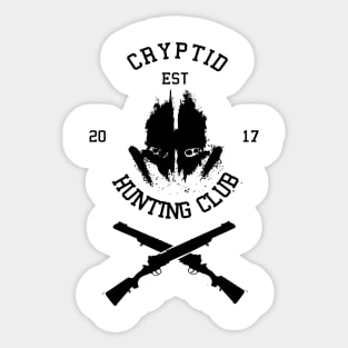 Cryptid Hunting Club (Black) Sticker